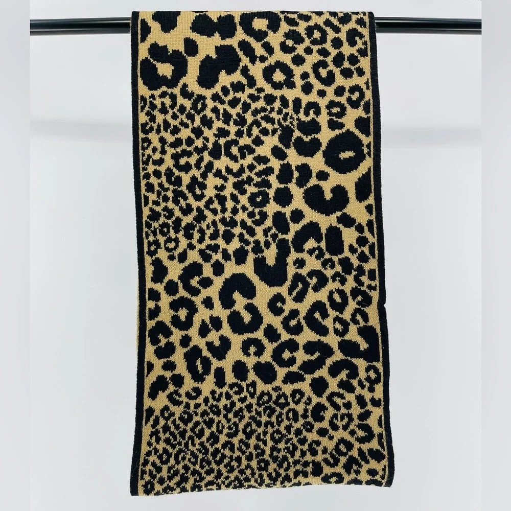 Reversible Leopard Print Knit Infinity Scarf